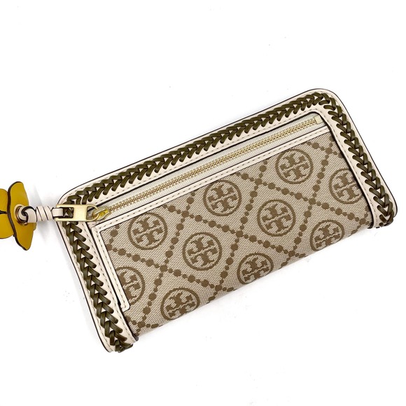 SOLD- Tory Burch T Monogram Braided Zip Slim Wallet - Picture 4 of 8